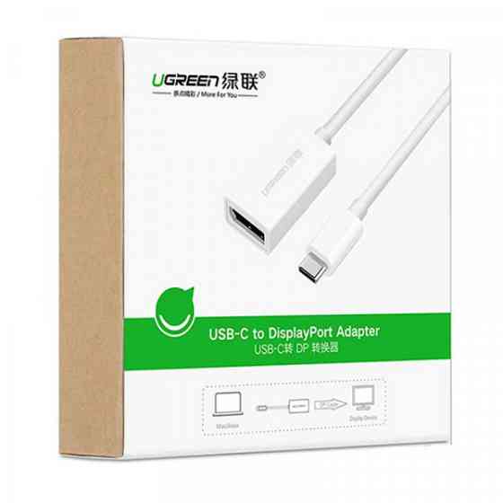 Перехідник USB-C to DisplayPort Adapter MM130 UGREEN Білий (40372) Киев