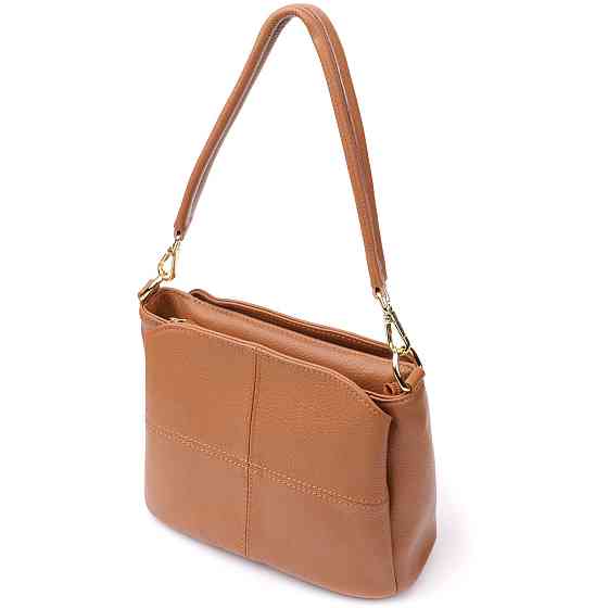 Практичная женская сумка на три отделения из натуральной кожи sale_15123 Vintage Рыжий Киев