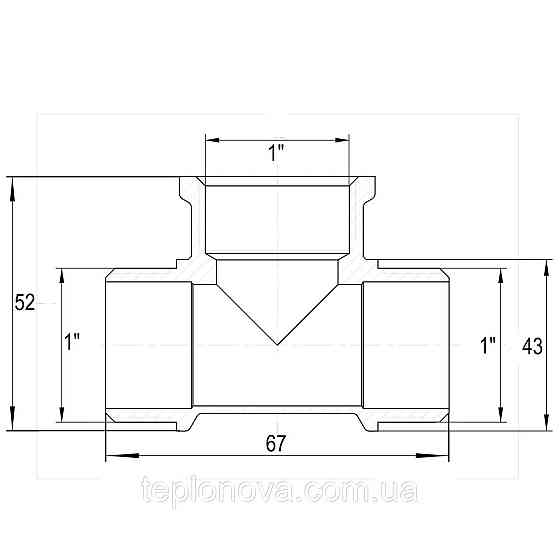 Трійник латунний 1 | НР х 1| ВР х 1| НР штампований А0274А VA Чернівці
