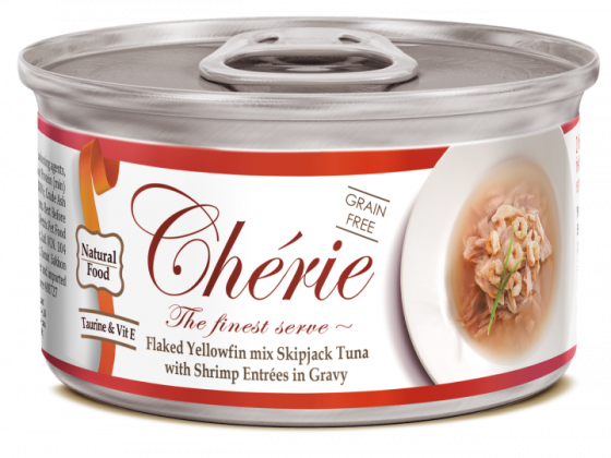 Влажный корм Cherie Signature Gravy Mix Tuna & Shrimp для кошек с кусочками тунца и креветок в соусе, 80 г Винница