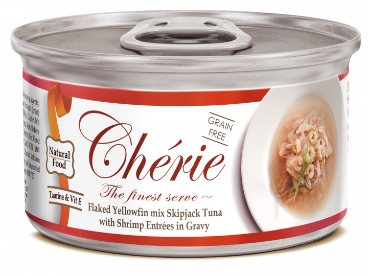 Влажный корм Cherie Signature Gravy Mix Tuna & Shrimp для кошек с кусочками тунца и креветок в соусе, 80 г Винница - изображение 1