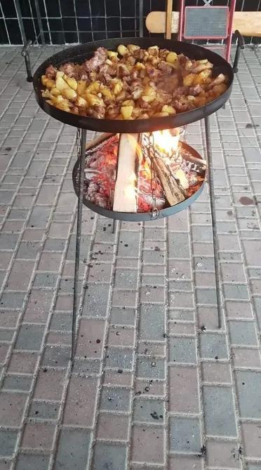 Сковорода + подставка для разведения огня С КРЫШКОЙ 50 СМ (саж) на ножках 100 СМ не разборные СЗК-01 Киев - изображение 8