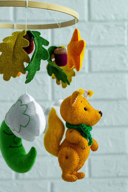 Мобіль на ліжечко для немовлят WoollyFox " Білочка" Київ - фото 4