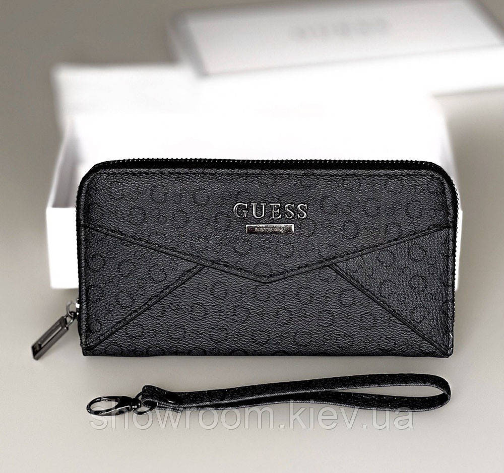 Женский кошелек на молнии Guess (7595) серый Киев - изображение 2