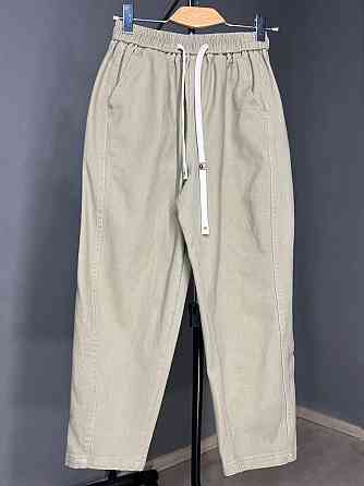 Джинси жіночі A-N 9962 MOM кюлоти укорочені резинка на таліі шнурок бежеві, бежевий, L, L, 83 см, 108 см Київ