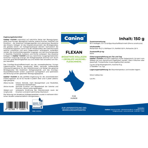 Минеральный комплекс Canina Flexan для собак 150 г Киев - изображение 2