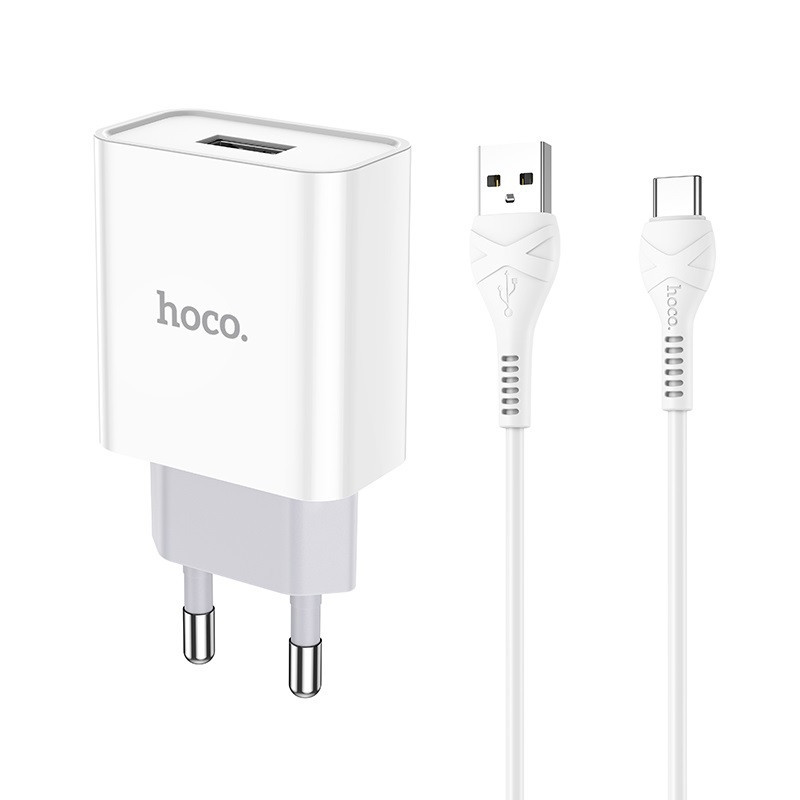 Мережевий зарядний пристрій з кабелем HOCO C81A Asombroso single port charger set(Type-C) White Одеса - фото 1