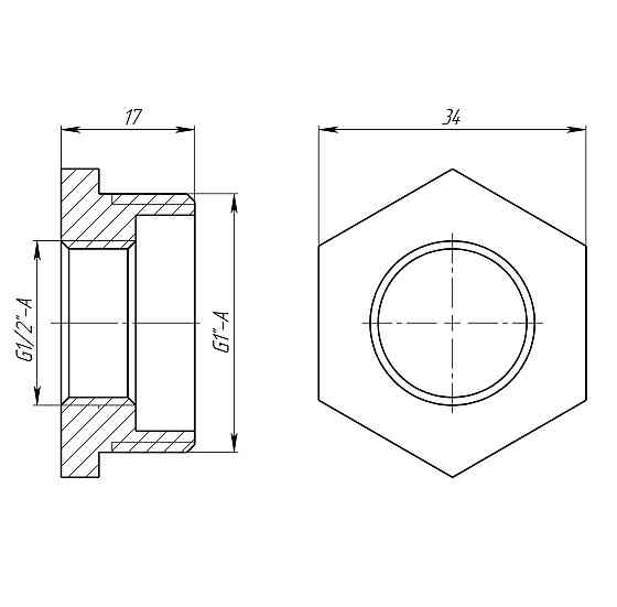 Футорка 1″х1/2″ЗВ латунна LF533S OPTIMUM (000030996) Київ