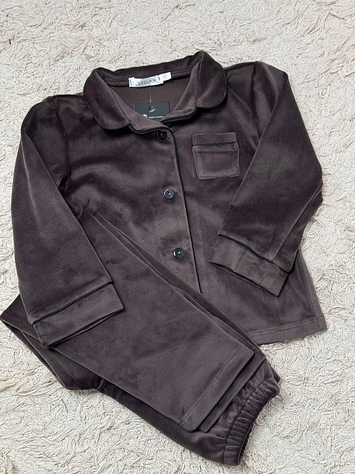 Дитяча велюрова тепла піжама одна кишеня Шоколадний ч/к 110-116 Харків - фото 4