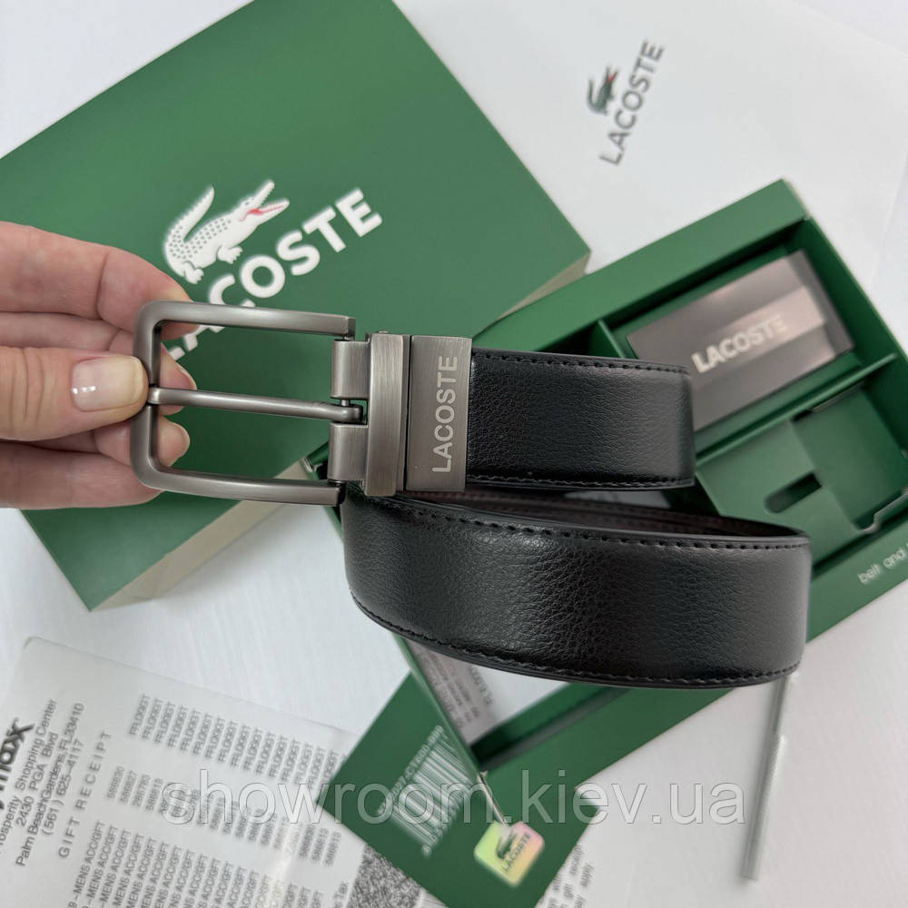 Мужской набор, ремень с двумя пряжками Lacoste (989) Киев - изображение 8