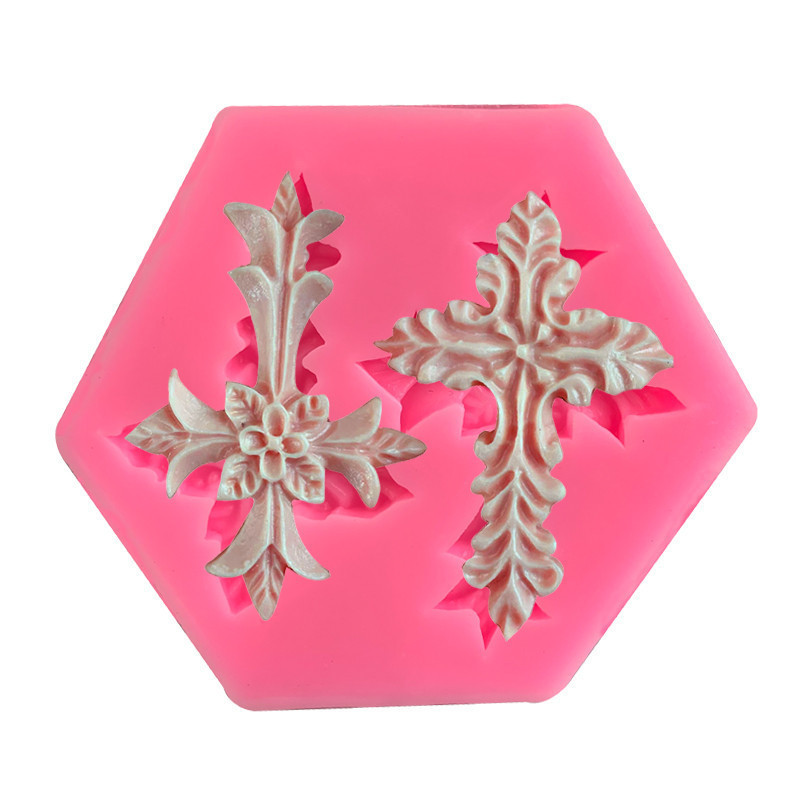 Молд силиконовый Крест 70 на 68 мм розовый Киев - изображение 7