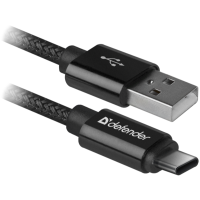 Дата кабель USB 2.0 AM to Type-C 1.0m USB09-03T PRO Black Defender (87814) Винница - изображение 1