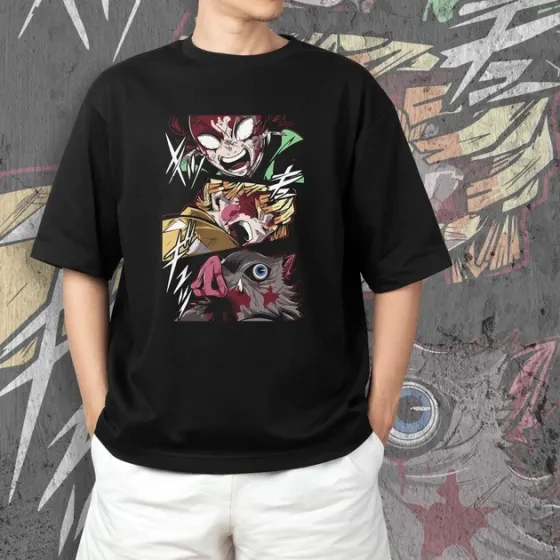 Футболка для підлітка хлопчика з принтом Клинок, рассекающий демонов Команда Розмір 160 Anime10368 Дніпро