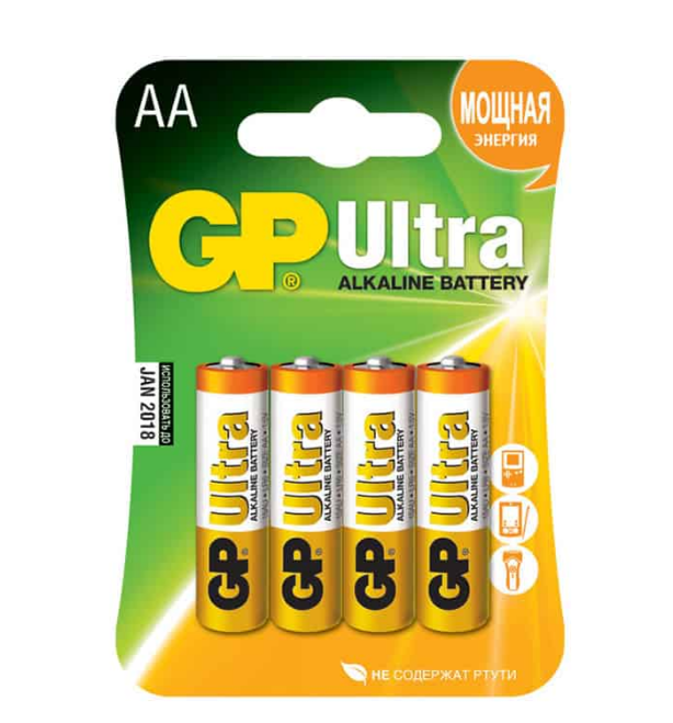 Батарейка лужна AA/LR6 (бл-4шт) GP Ultra Житомир - изображение 1