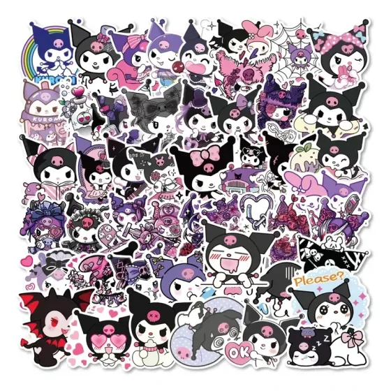Набор стикеров Kuromi 59 шт – кавайные наклейки Sanrio для декора Киев