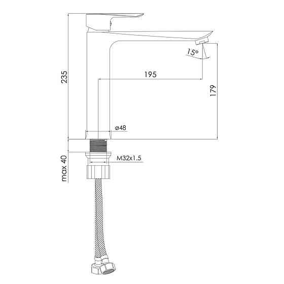 Змішувач для умивальника високий IMPRESE VACLAV чорний мат, 35 мм Київ