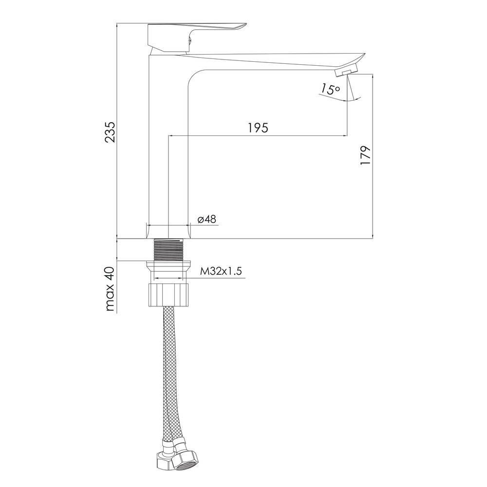 Змішувач для умивальника високий IMPRESE VACLAV чорний мат, 35 мм Київ - фото 2