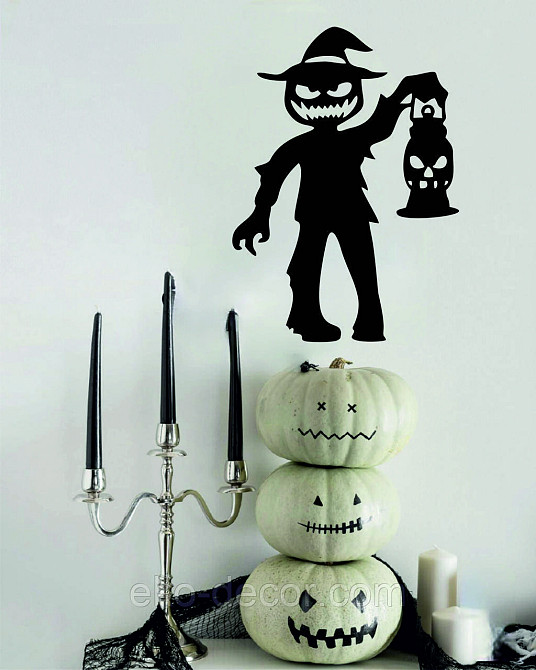 Декоративне настінне Панно «Сілует дітей. Гелловін», Декор на стіну 90*64 см, Чорний Київ - фото 7