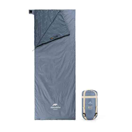 Спальник надлегкий Naturehike Ultralight LW180 NH21MSD09 лівий, (15°C), p-p XL, сіро-синій Київ