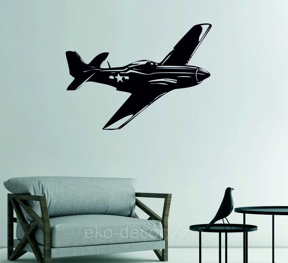 Декоративное настенное Панно «Самолет», Декор на стену 90*65 см, Черный, Ручная работа Киев - изображение 3