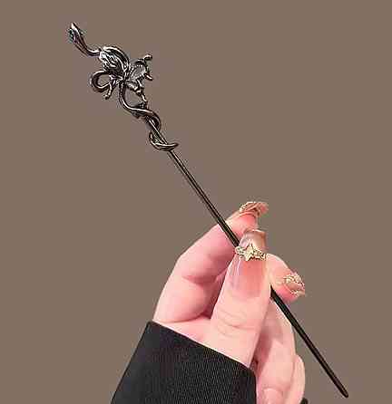 Шпилька для волосся змія металева 18 см, hair stick для пучка, готичний аксесуар у волосся Київ