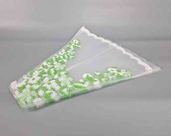 Упаковка конус под цветы h60/14низ/56верх(100шт) Салатовые цветы 170 (3) (100 шт) Харьков