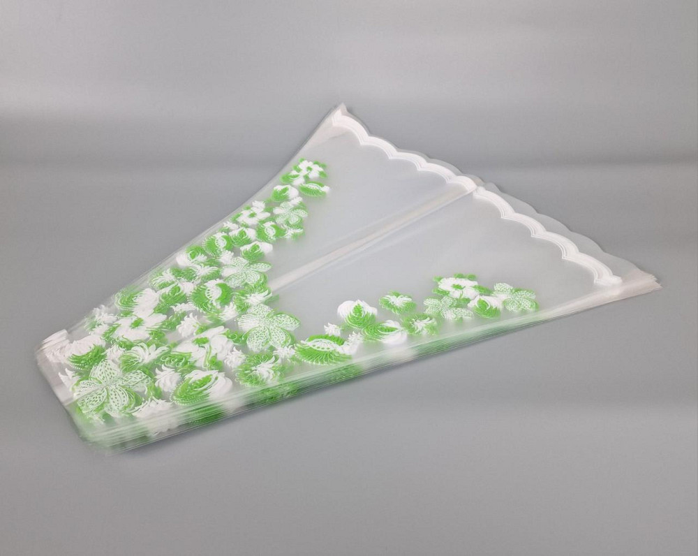 Упаковка конус под цветы h60/14низ/56верх(100шт) Салатовые цветы 170 (3) (100 шт) Харьков - изображение 2