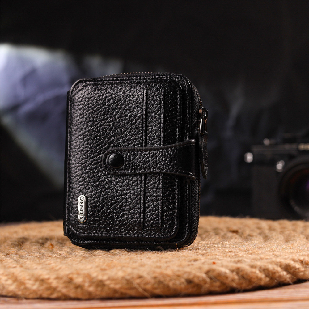 Стильное женское портмоне из натуральной кожи CANPELLINI 21490 Черное Киев - изображение 7