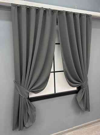 Комплект коротких штор VR-Textil Блэкаут Midnight № 1671ш Серый 140х170 см 2 шт (35-0333) Киев
