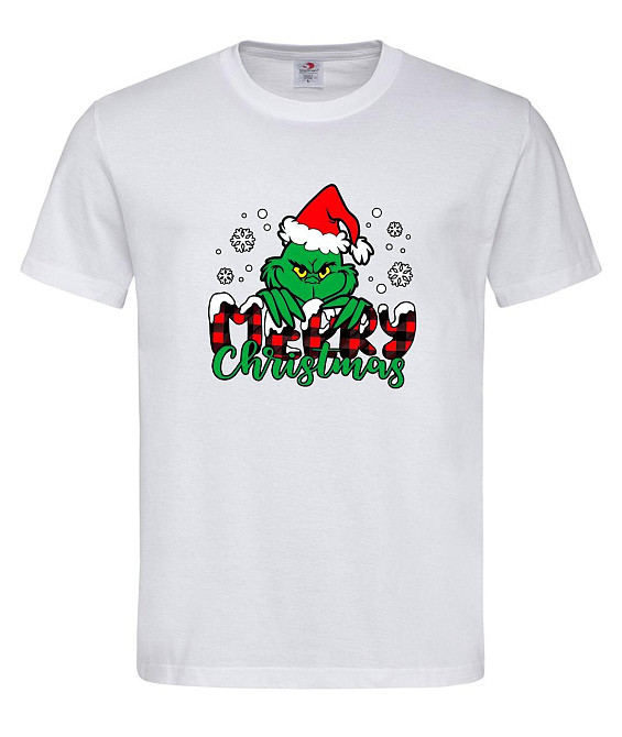 Новорічна футболка з Грінчем "Merry Christmas" Білий, XS Городище - фото 1