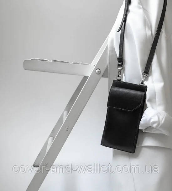 Маленькая мужская вертикальная сумка кошелек через плечо Grande Pelle Киев - изображение 3