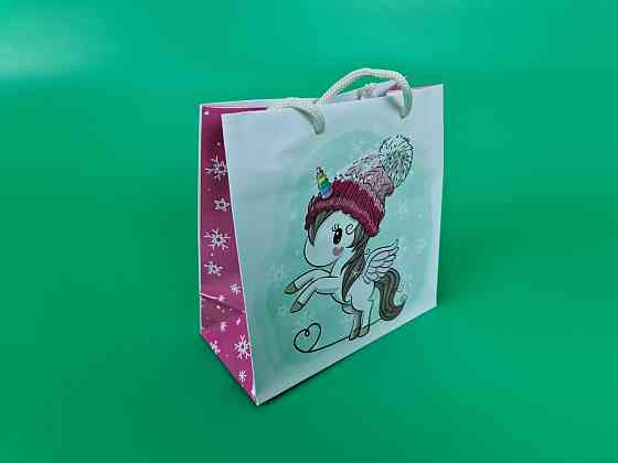 Новогодние, бумажные ,подарочные  пакеты с ручкой Чашка 16/16/8-009 (12 шт) Харьков