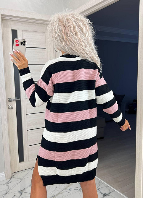 Жіноча стильна в'язана сукня-туніка в смужку Київ - фото 8