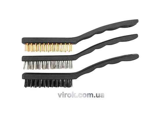 Щітки дротяні міні VOREL : L= 230 мм, Набір 3 шт [24/72/720] Одеса