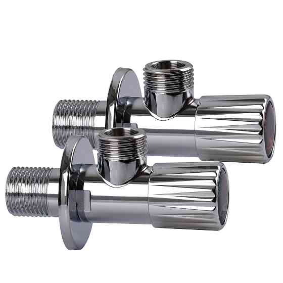 !!Набір кранів кутових кераміка SOLOMON EXCLUSIVE 1/2″X1/2″ 9889  (CHROM) (комплект2шт.) Луцк