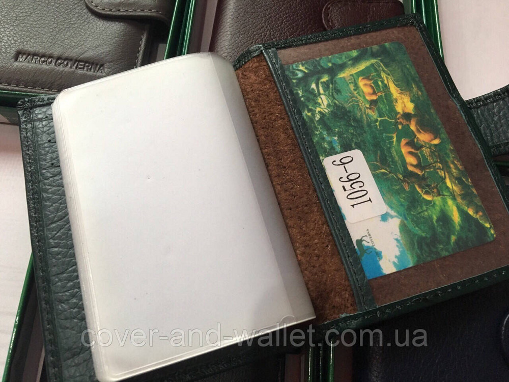 Маленька візитниця сірого кольору із натуральної шкіри Marco Coverna 1056 Київ - фото 3