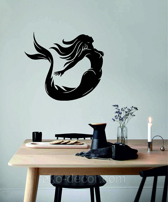 Декоративное настенное 3D Панно «Русалочка» Декор на стену с объемом 100*95 см, Черный Киев - изображение 6