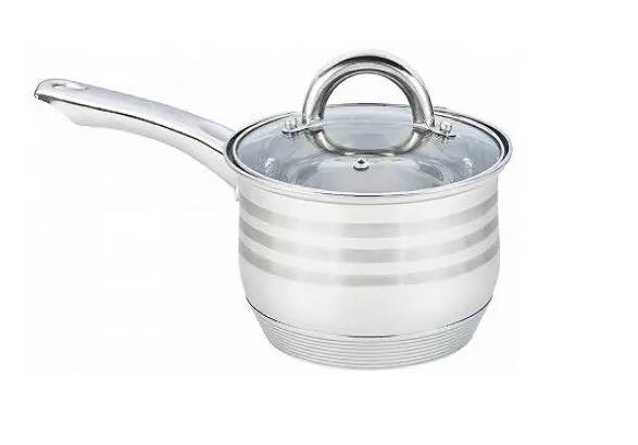 Ковш UNIQUE UN-5051 из нержавеющей стали объем 0.8 л с крышкой, подходит для всех типов плит Одесса - изображение 3