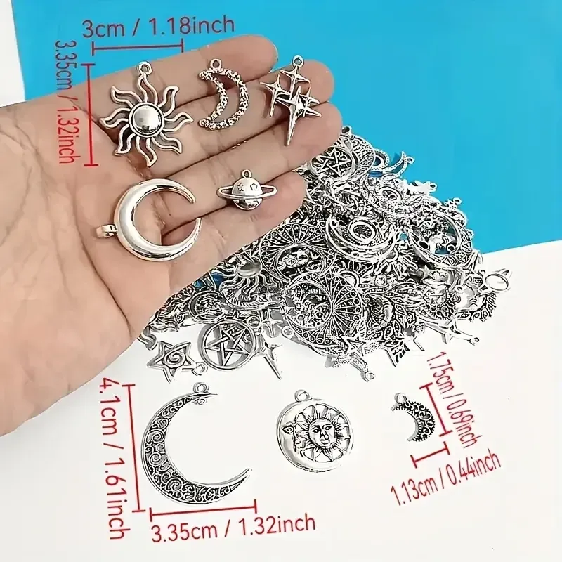 Набор металлических подвесок «Солнце, Луна и Звезды» – 30 шт. для украшений и бижутерии DIY Киев - изображение 5