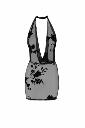 Сукня Noir Handmade F313 Mythos mini flocked mesh dress with jewelry rhinestone chain - 3XL Львов