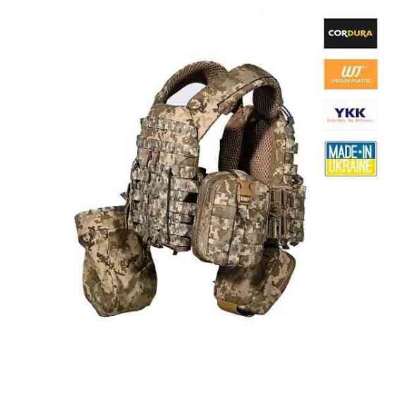 Тактическая плитоноска М5 + 6 подсумков (без плит) Пиксель Винница