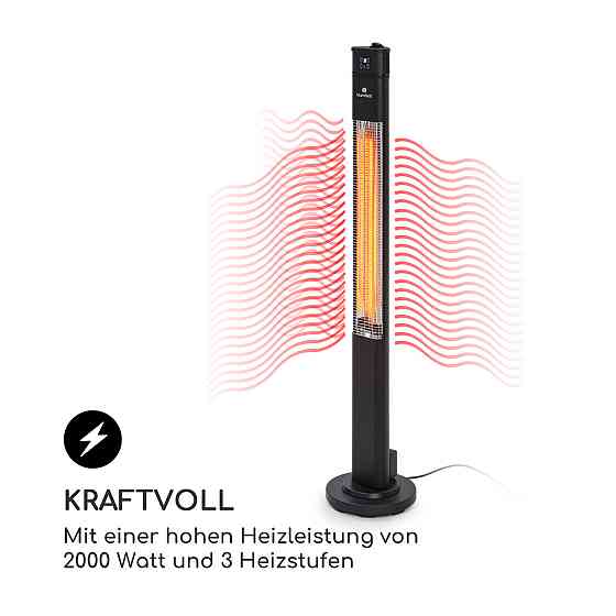 Інфрачервоний нагрівач Heat Guru Plus 2000 Вт 3 режими нагрівання Пульт дистанційного керування Чорний Рівне