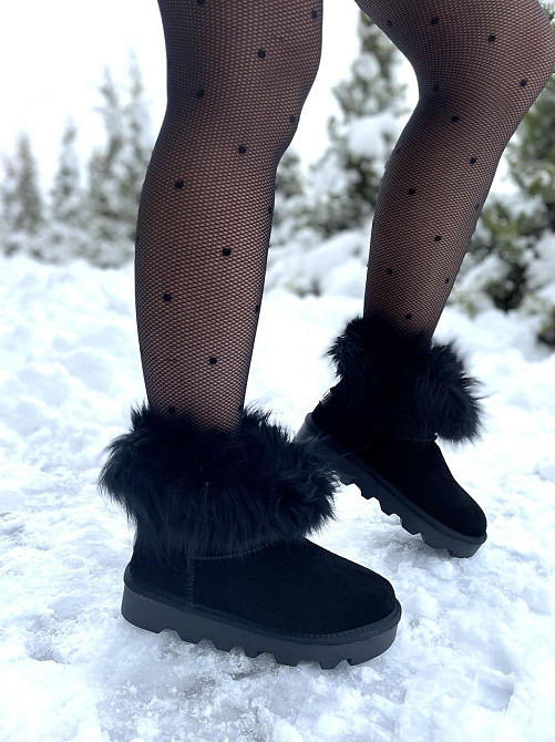 Hengji Угги жіночі HENGJI 5868 чорні (зима, замша натуральна) (5195) 36 Коломия - фото 1