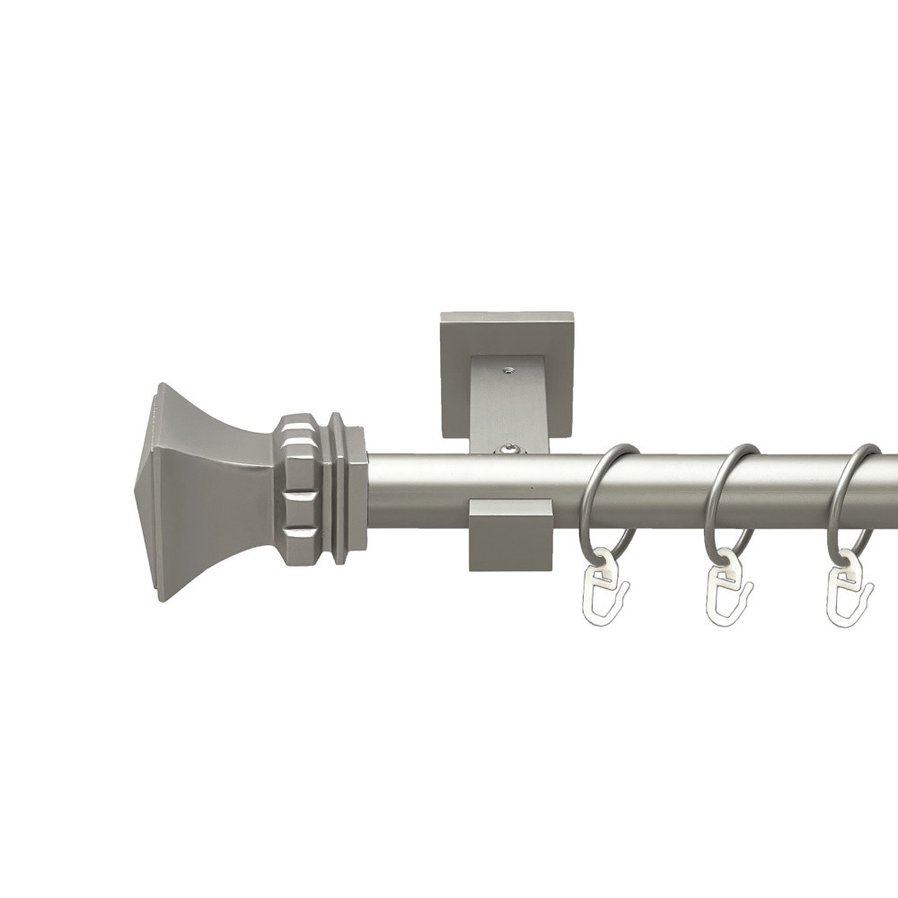 Карниз Orvit Емпорія металевий однорядний техно гладка труба кільце металеве Сатин 25 мм 240 см (00-00026243) Львов - изображение 1