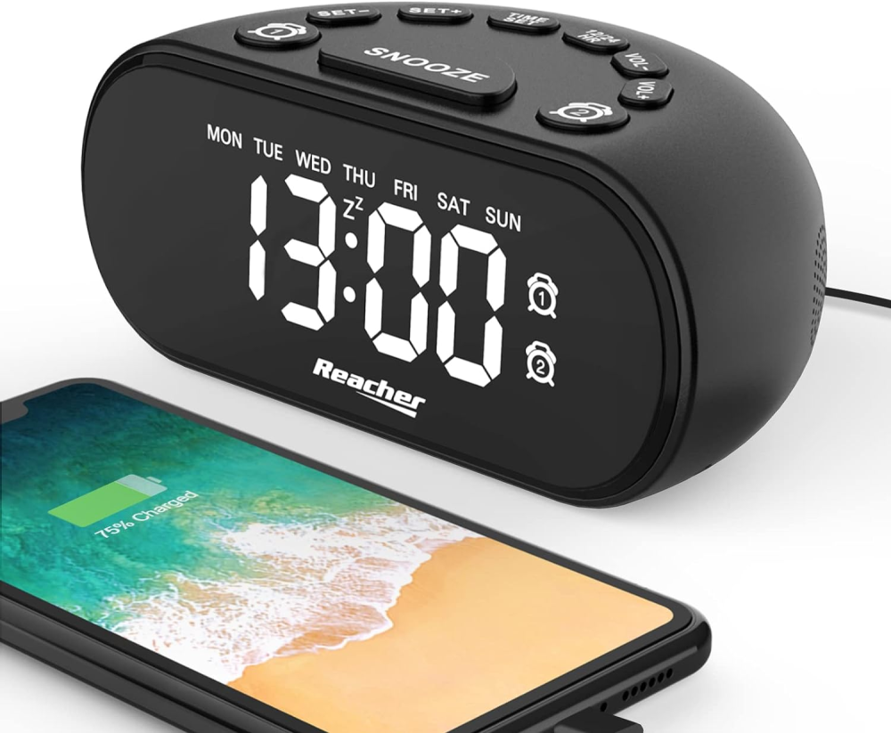 Світлодіодний цифровий будильник REACHER C10 з 2 портами USB Луцк - изображение 1