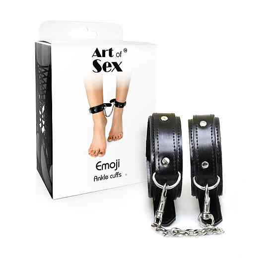 Поножі з екошкіри Art of Sex - Legcuffs Emoji Sex Aura Київ