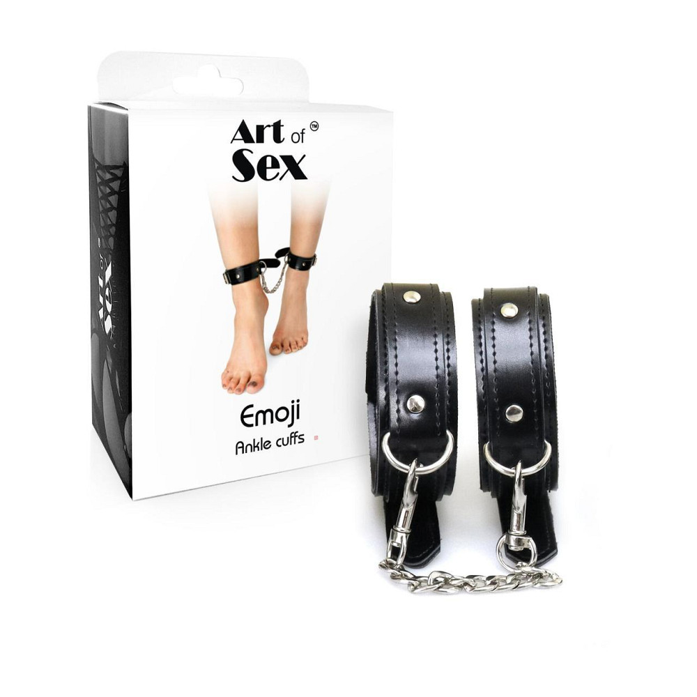 Поножі з екошкіри Art of Sex - Legcuffs Emoji Sex Aura Київ - фото 3