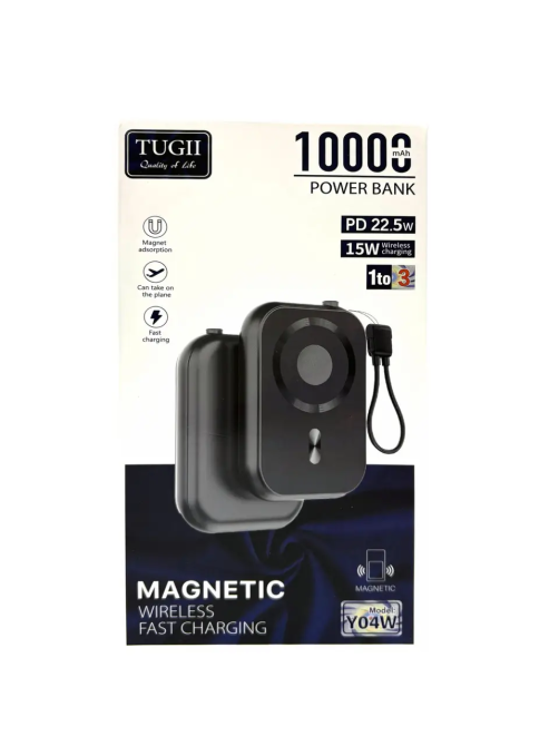 Power Bank TUGII Y04W 10000 мАг, 38Вт·год, PD 20Вт, QC 22.5Вт, MagSafe, 3 в 1 Одеса - фото 9