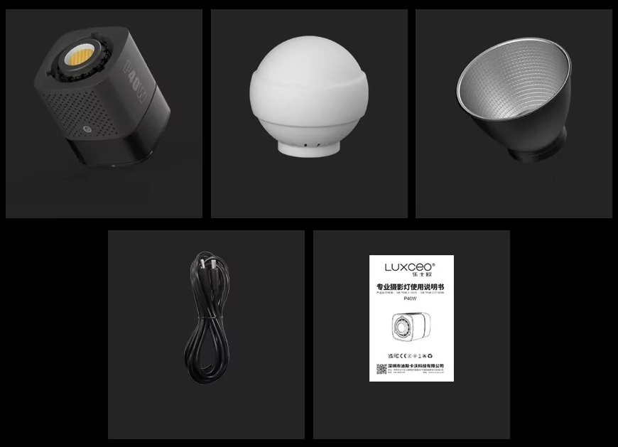 Монохроматичний освітлювач Luxceo P40W COB LED для фотостудії Вінниця - фото 9