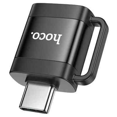 Адаптер HOCO UA31C Type-C male to USB female OTG adapter Black (6942007628129) Київ